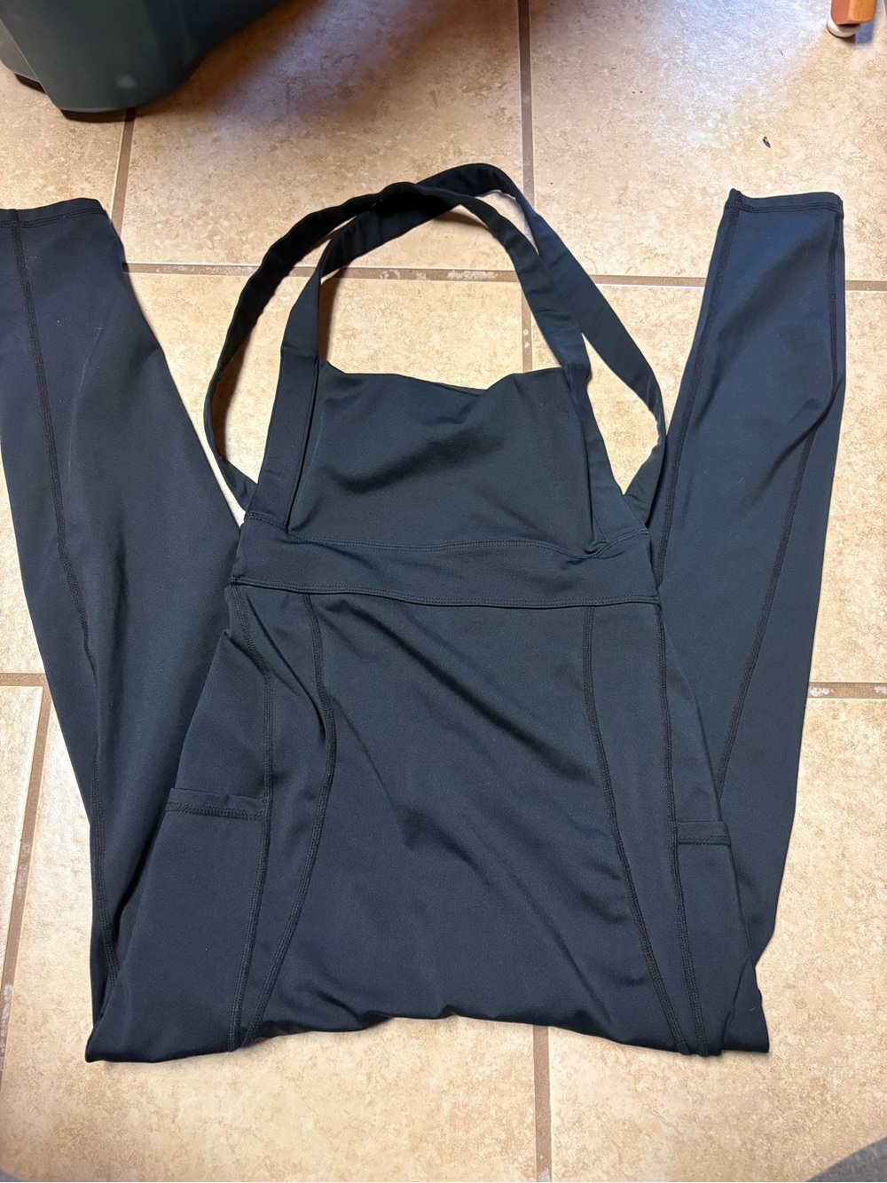 FP Movement by Free People Black Strappy Active Jumpsuit